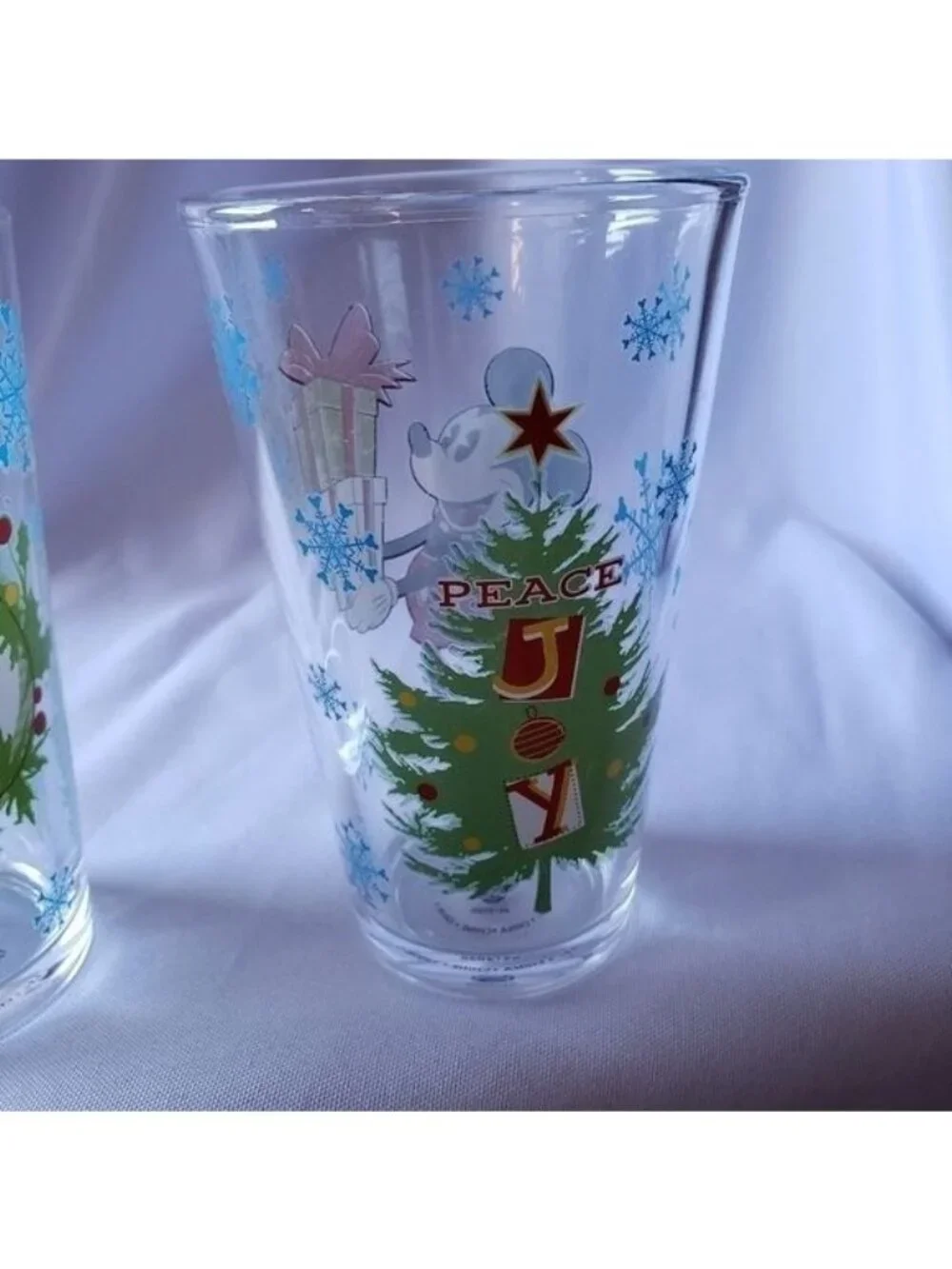 Zak!DISNEY MICKEY & MINNIE MOUSE PINT GLASSWARE Set of 2 16OZ